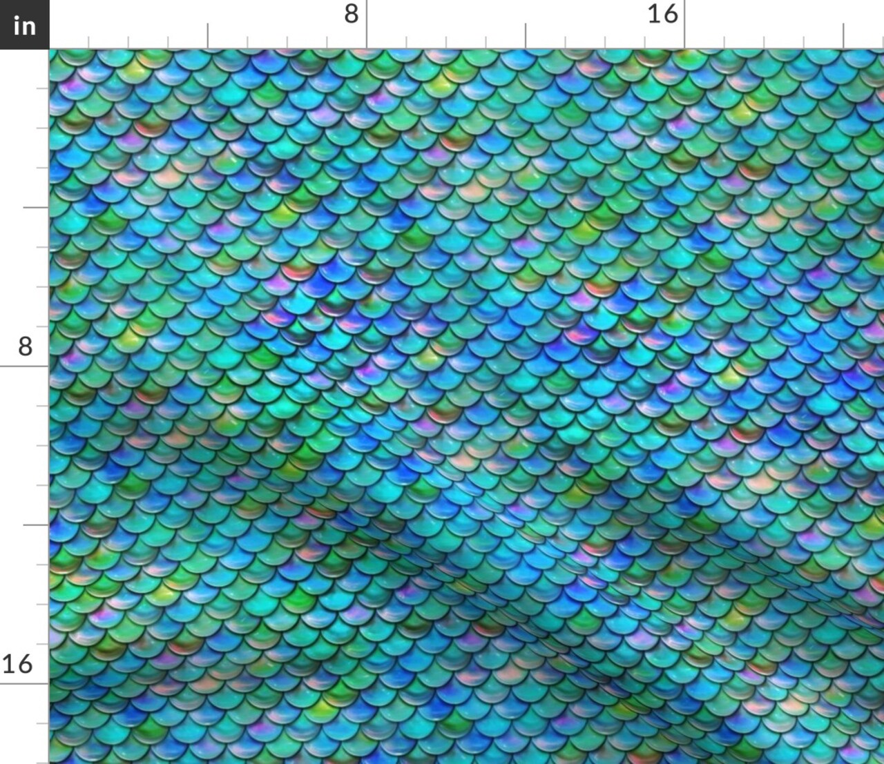 Mermaid Scales Fish Ocean Mermaids Aquatic Custom Printed Fabric by Spoonflower Various Fabrics by the Yard or Fat Quarter